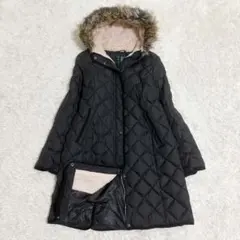 ラルフローレン　キルティング　ボア　ダウンコート　ブラック　ファー付き