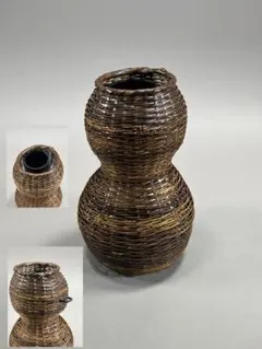いけばな　栄月作　竹籠　花入　茶花　茶道具　草花入　投入花　小原流　華道具 いけばな 栄月作 竹籠 花入 茶花 茶道具 草花入 投入花 小原流 華道具