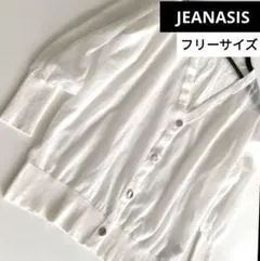 ジーナシス　シアーカーディガン　フリーサイズ　白