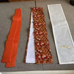 オレンジ 花柄 重ね襟