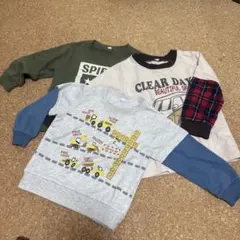 トレーナー3点セット95㎝　ショベルカー、ブルドーザー、ダンプトラック、バス