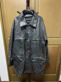 WILSONS ダークグレー レザー ジャケット XL 牛皮
