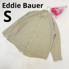 エディーバウアー メンズ ボタンダウン シャツ 長袖 ストライプ柄 グリーン S