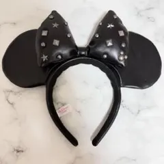 スタッズ付き ブラック ミニー カチューシャ