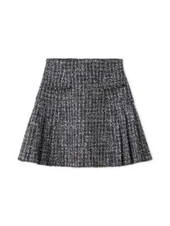 スナイデル　サイドプリーツツイードミニスカート　サイズ0（S）　ネイビー