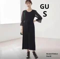 シフォンスリーブニットワンピースカジュアル.シンプル. rienda.ユニクロ