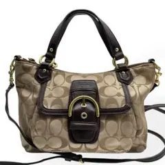 良品　COACH F50084 シグネチャー 2way ハンドバッグ　ショルダー