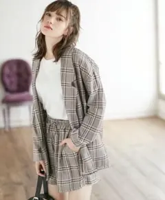 グレンチェックポケット付きジャケット