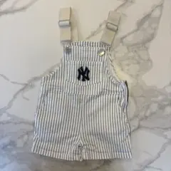 petit main ストライプオーバーオール ヤンキース