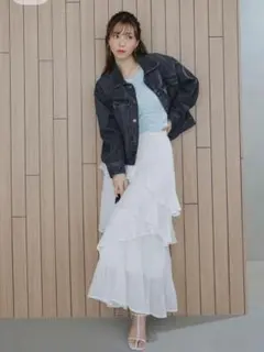 snidel Sustainableプリーツティアードスカート