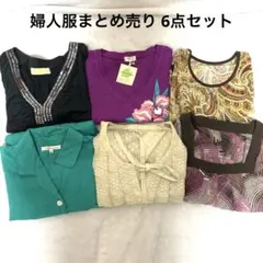 婦人服トップス まとめ売り 6点セット シニア ミセス 薄手 春夏