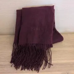 FURLA フルラ マフラー ボルドー パープル フリンジ