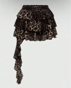レオパード柄フリルスカート