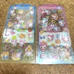 ドロップジェリーシール まじかるみゅーちゃん フワフワらびちゃん 2枚セット