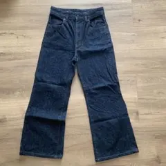 UNIQLO JEANS ダークブルー ワイドレッグデニム