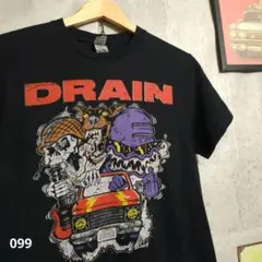 バンドTシャツ ツアーT 両面プリント 黒 S US古着 DRAIN 派手