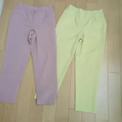 イエロー ピンク パンツ アンクル丈 ピンク 黄色 レディース Mサイズ セット