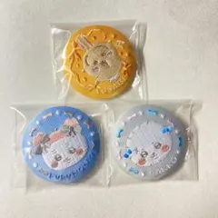 ちいかわ 刺繍缶バッジビスケット2 うさぎ ラッコ 古本屋