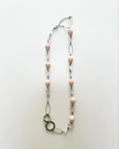 ピンク　シルバー　ネックレス