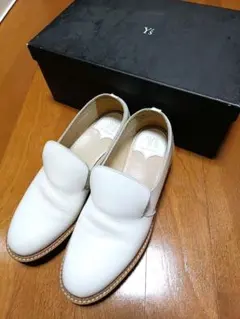 【即購入◎】ワイズY's レザープラットフォームスリッポンシューズ 白25