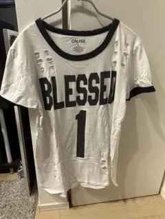ON FIRE BLESSED 1 ダメージ加工リンガーTシャツ