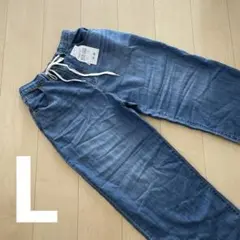 タグ付き新品しまむら田中里奈ワイドデニムパンツ中青Lサイズのサムネイル