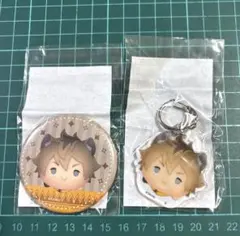 ツイステ ラギー ツムツム 缶バッジ アクリルキーホルダー