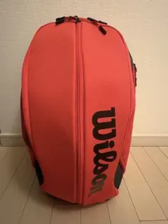 Wilson テニス ラケットバッグ レッド　フェデラーサイン入り