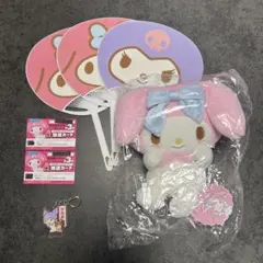 【限定】宇佐美 マイメロ クロミ ミニうちわ ぬいぐるみ　7点セット