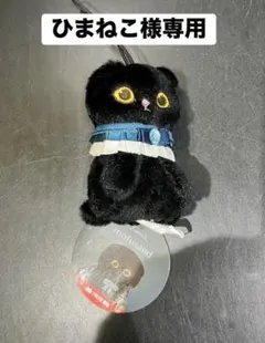 mofusandモフサンド　黒仔猫にゃんマスコット 黒猫　タイトー限定　【青】