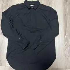 ブラック長袖シャツ レギュラーカラー
