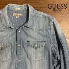 GUESS JEANS ゲス　デニムシャツ　ヒッコリー　ストライプ　ウェスタン
