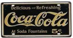 コカ・コーラ ナンバープレート型 メタルサイン レトロ ブリキ看板　インテリア