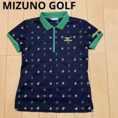 MIZUNO GOLF ミズノゴルフ　半袖カットソー　ハーフジップ ネイビーのサムネイル