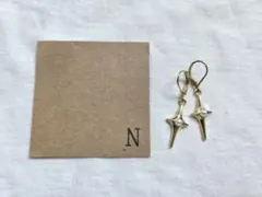 パール付きクロスピアス　イヤリング　ハンドメイドピアス