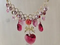スワロフスキー✨ボルドーハートのバックチャーム✨