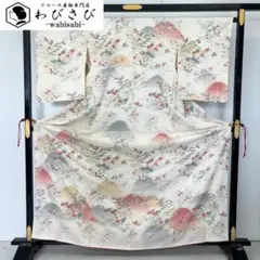付下げ 正絹 二葉屋誂製 エターナルガード 更紗 氷割れ文様 江戸小紋風