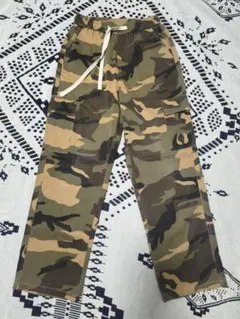 迷彩柄 カーゴパンツ ウエストゴム ドローストリング