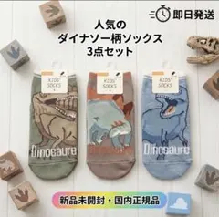 人気のダイナソー柄ソックス 3足セット 13-15cm