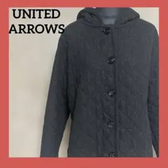 UNITED ARROWS キルティングジャケットフード付き 38 チャコール