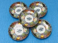 有田焼 吾山窯 古伊万里 金彩 染錦 花紋 銘々皿揃 取り皿 小皿 5枚セット