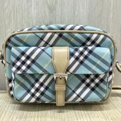 【美品】バーバリー　ブルーレーベル　ノバチェック柄　ショルダーバッグ　ブルー系