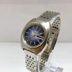 稼働品　レディース　Citizen 自動巻き　腕時計　青文字盤4 660838K