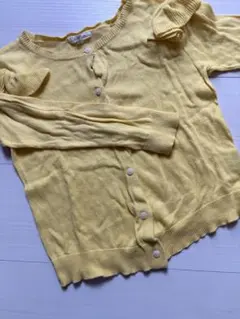 110センチ　カーディガン　黄色　薄手