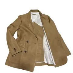 KBF リネン混 ダブルジャケット ベージュ ONEサイズ レディース
