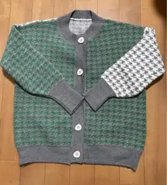 ハウンドトゥース柄 カーディガン　レディース