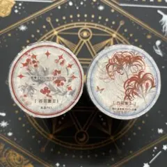 【8883】海外　マステ　5m巻二本セット　PETマスキングテープ　お花系　装飾