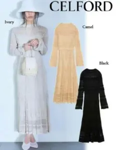 本日最終値下げ⭐️CELFORD モチーフシアーニットワンピース　ワンピース