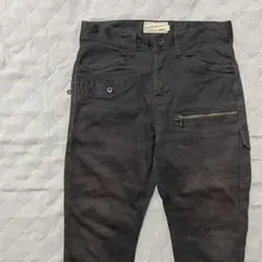 ●アヴィレックス●ストレッチカーゴパンツ ブラック系 S ミリタリー カモフラ