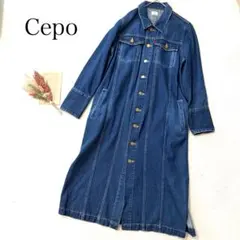 【セポ】（M）デニムワンピース ロング丈 長袖 春服 コットン100%のサムネイル